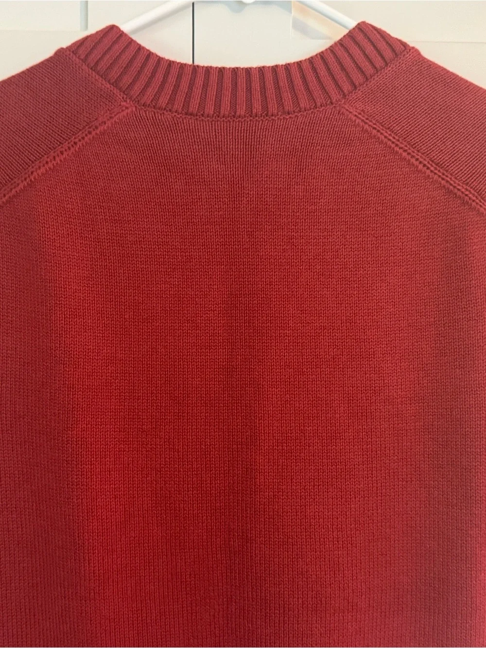 Everlane V-Neck Sleeveless Sweater Vest in Deep Brick Red
